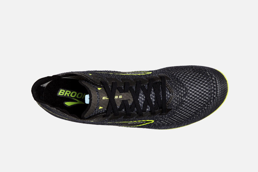 Brooks Running Shoes Mens Black/Green - ELMN8 v8 Spikes - 2916-MSHFP